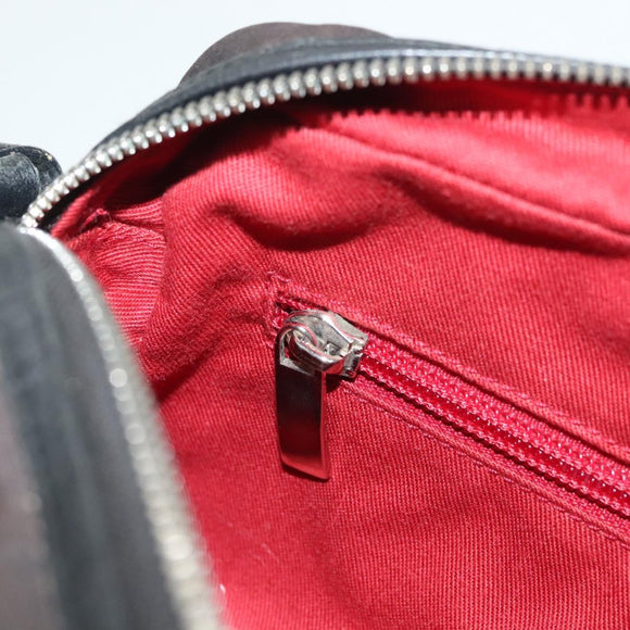 Salvatore Ferragamo Gancini Shoulder Bag Canvas Black Silver Auth 127847