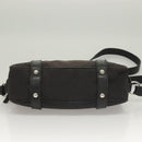 Salvatore Ferragamo Gancini Shoulder Bag Canvas Black Silver Auth 127847-9