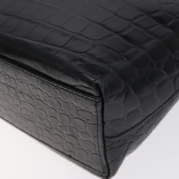 Salvatore Ferragamo Shoulder Bag Leather Black Gold Auth 127848