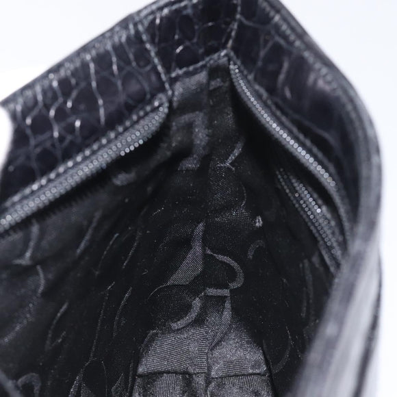 Salvatore Ferragamo Shoulder Bag Leather Black Gold Auth 127848