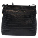 Salvatore Ferragamo Shoulder Bag Leather Black Gold Auth 127848-13