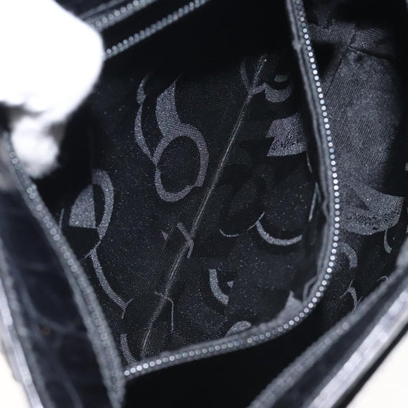 Salvatore Ferragamo Shoulder Bag Leather Black Gold Auth 127848