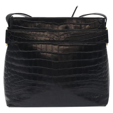 Salvatore Ferragamo Shoulder Bag Leather Black Gold Auth 127848 - 0