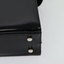 Salvatore Ferragamo Hand Bag Patent leather 2way Black Silver Auth 127849-11