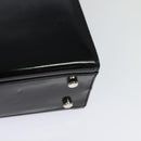 Salvatore Ferragamo Hand Bag Patent leather 2way Black Silver Auth 127849-13