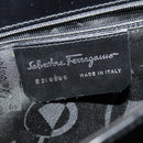 Salvatore Ferragamo Hand Bag Patent leather 2way Black Silver Auth 127849-15