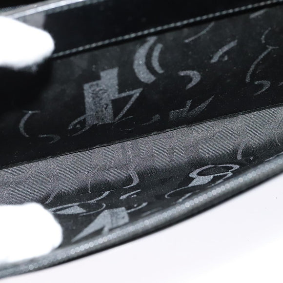 Salvatore Ferragamo Hand Bag Patent leather 2way Black Silver Auth 127849