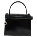 Salvatore Ferragamo Hand Bag Patent leather 2way Black Silver Auth 127849-2