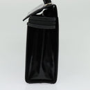 Salvatore Ferragamo Hand Bag Patent leather 2way Black Silver Auth 127849-5