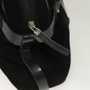 Salvatore Ferragamo Hand Bag Suede Black Silver Auth 127851-10
