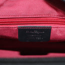 Salvatore Ferragamo Hand Bag Suede Black Silver Auth 127851-12