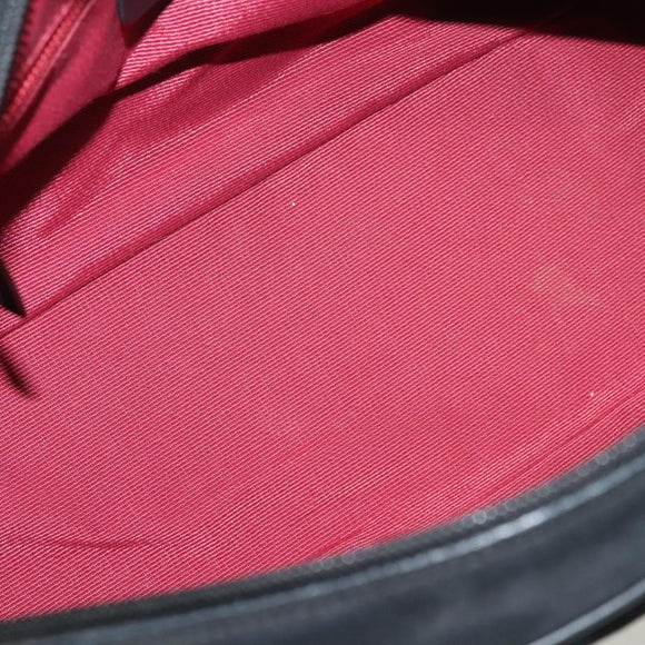 Salvatore Ferragamo Hand Bag Suede Black Silver Auth 127851