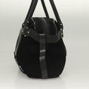 Salvatore Ferragamo Hand Bag Suede Black Silver Auth 127851-3