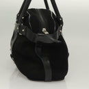 Salvatore Ferragamo Hand Bag Suede Black Silver Auth 127851-4