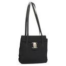 Salvatore Ferragamo Shoulder Bag Canvas Black Auth 127852-1