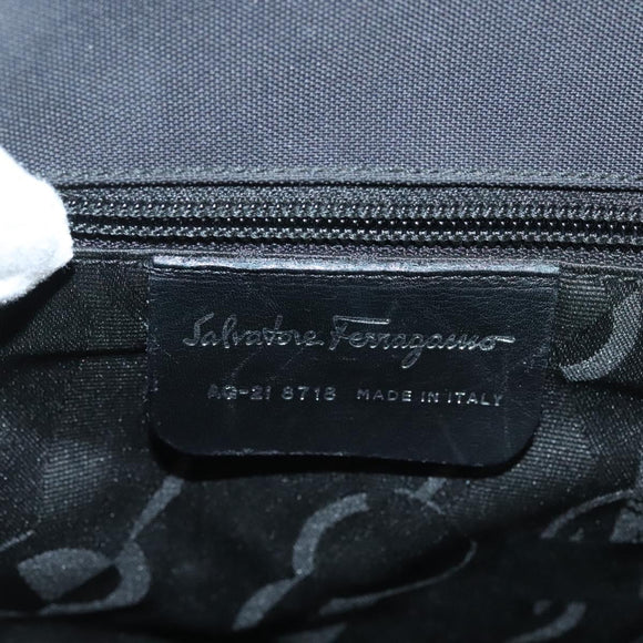 Salvatore Ferragamo Shoulder Bag Canvas Black Auth 127852