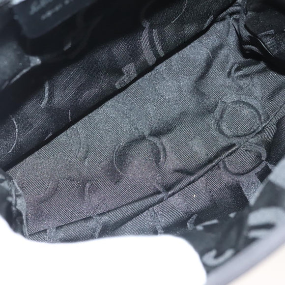 Salvatore Ferragamo Shoulder Bag Canvas Black Auth 127852