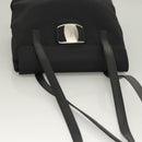 Salvatore Ferragamo Shoulder Bag Canvas Black Auth 127852-6