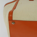 Salvatore Ferragamo Gancini Tote Bag Canvas Beige Silver Auth 127854-12