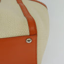 Salvatore Ferragamo Gancini Tote Bag Canvas Beige Silver Auth 127854-13