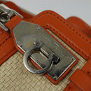 Salvatore Ferragamo Gancini Tote Bag Canvas Beige Silver Auth 127854-14