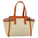 Salvatore Ferragamo Gancini Tote Bag Canvas Beige Silver Auth 127854-2