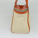 Salvatore Ferragamo Gancini Tote Bag Canvas Beige Silver Auth 127854-4