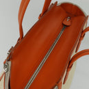 Salvatore Ferragamo Gancini Tote Bag Canvas Beige Silver Auth 127854-6