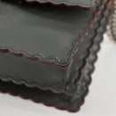 FENDI Chain Shoulder Bag Leather Gray Silver Auth 127855V-15