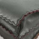 FENDI Chain Shoulder Bag Leather Gray Silver Auth 127855V-17