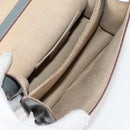 FENDI Chain Shoulder Bag Leather Gray Silver Auth 127855V-11