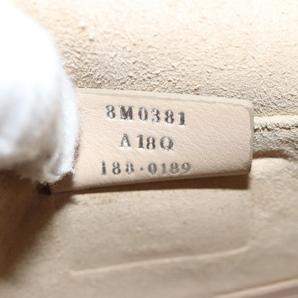 FENDI Chain Shoulder Bag Leather Gray Silver Auth 127855V