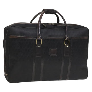 FENDI Zucchino Canvas Boston Bag Silver Black Auth 127858