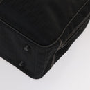 FENDI Zucchino Canvas Boston Bag Silver Black Auth 127858-10