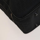 FENDI Zucchino Canvas Boston Bag Silver Black Auth 127858-11