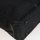 FENDI Zucchino Canvas Boston Bag Silver Black Auth 127858-13