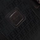 FENDI Zucchino Canvas Boston Bag Silver Black Auth 127858-14