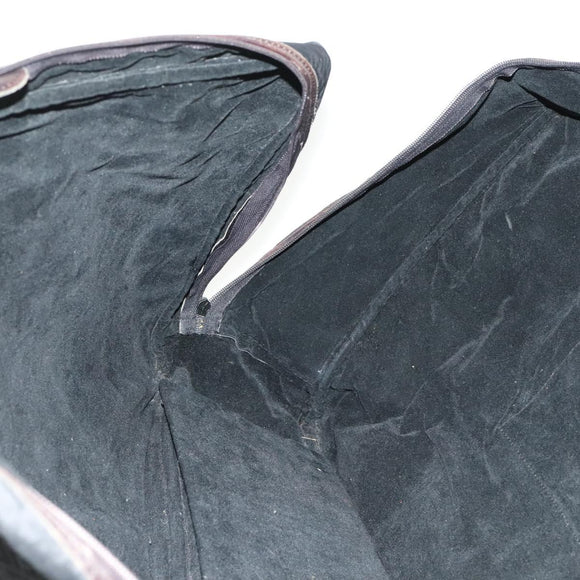 FENDI Zucchino Canvas Boston Bag Silver Black Auth 127858