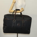 FENDI Zucchino Canvas Boston Bag Silver Black Auth 127858-20