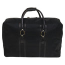 FENDI Zucchino Canvas Boston Bag Silver Black Auth 127858-3