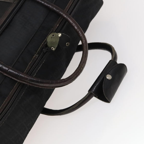 FENDI Zucchino Canvas Boston Bag Silver Black Auth 127858