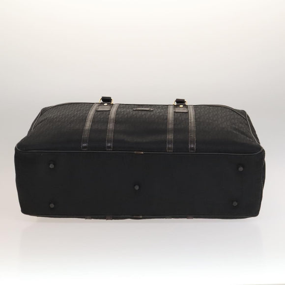 FENDI Zucchino Canvas Boston Bag Silver Black Auth 127858