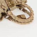 Miu Miu Hand Bag Leather 2way Beige Gold Auth 127861-7