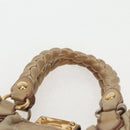 Miu Miu Hand Bag Leather 2way Beige Gold Auth 127861-8