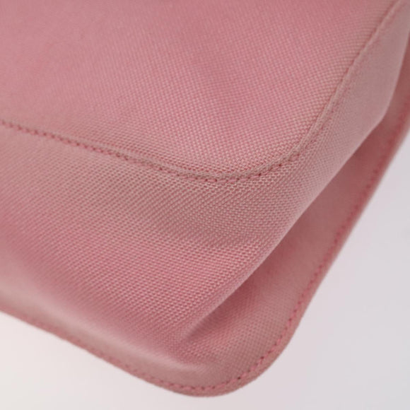 PRADA Shoulder Bag Canvas Pink Silver Auth 127866