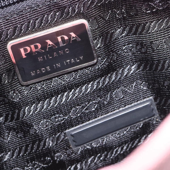 PRADA Shoulder Bag Canvas Pink Silver Auth 127866