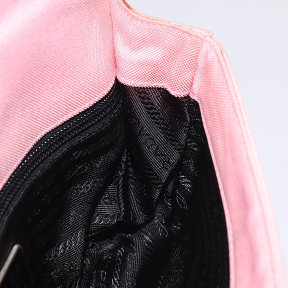 PRADA Shoulder Bag Canvas Pink Silver Auth 127866