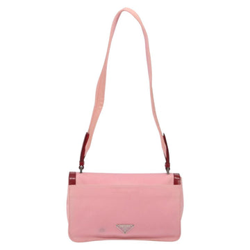 PRADA Shoulder Bag Canvas Pink Silver Auth 127866 - 0