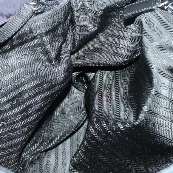 PRADA Tote Bag Nylon Navy Silver Auth 127867