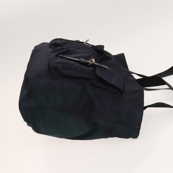 PRADA Tote Bag Nylon Navy Silver Auth 127867